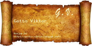Getto Viktor névjegykártya